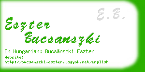 eszter bucsanszki business card